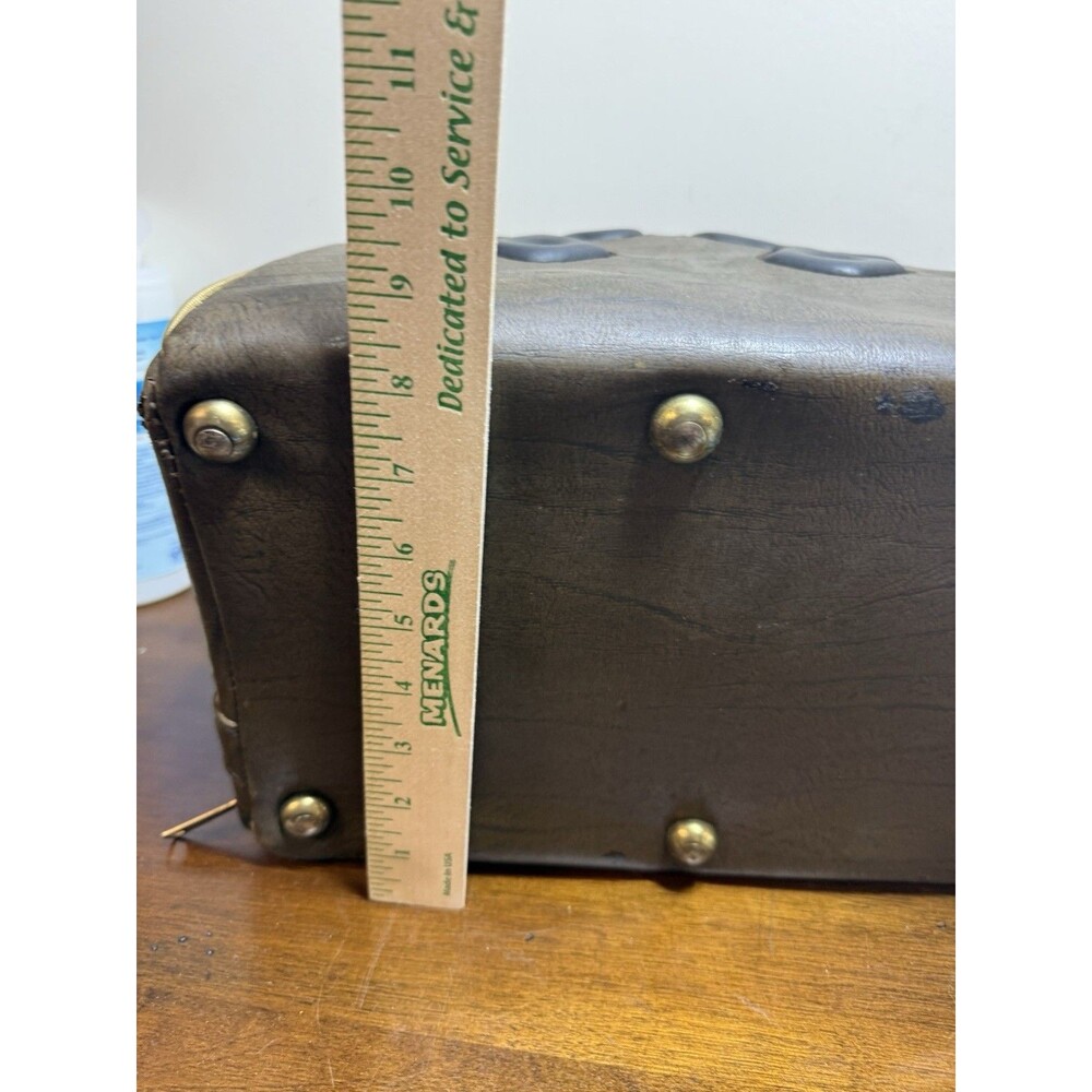 Vintage Brown Bowling Ball Bag Retro Western Single Ball & Shoe Carrier Bag - Picture 7 of 9